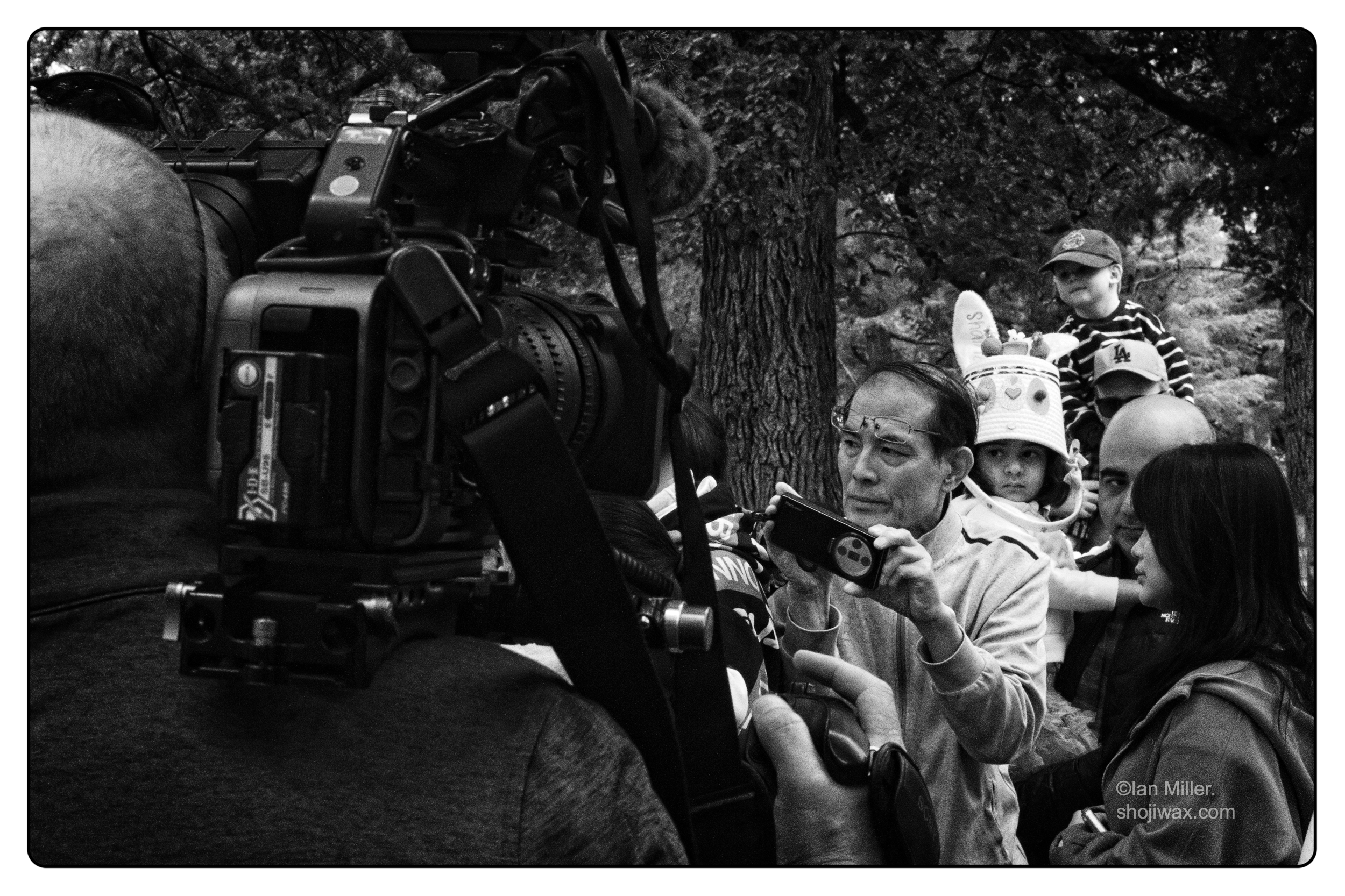 Through the lens.
